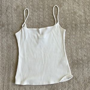 Reformation white ribbed tank sz S